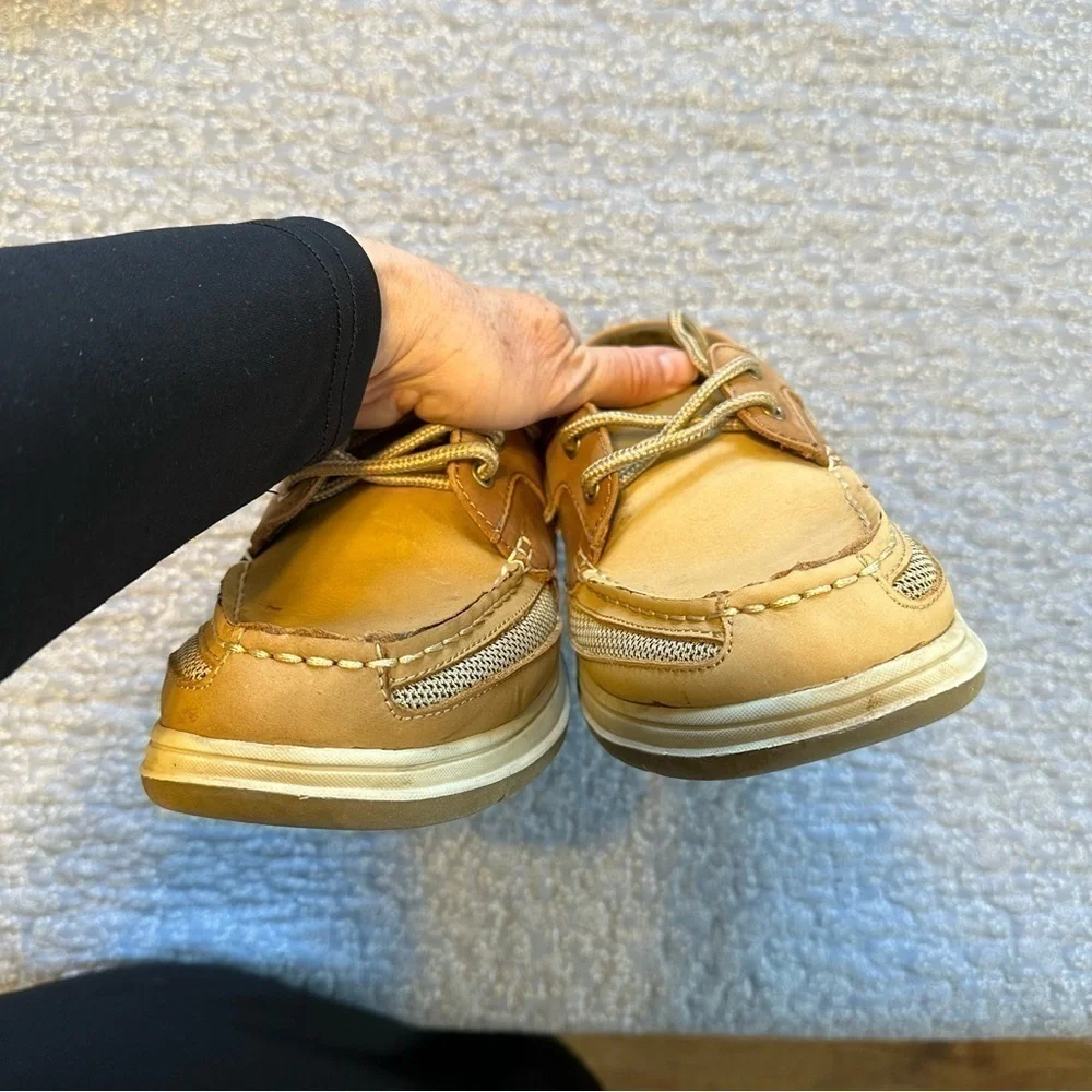 World Wide Sportsman Loafers Lace Up Canvas Boat Shoes with Rubber Sole Size 8M